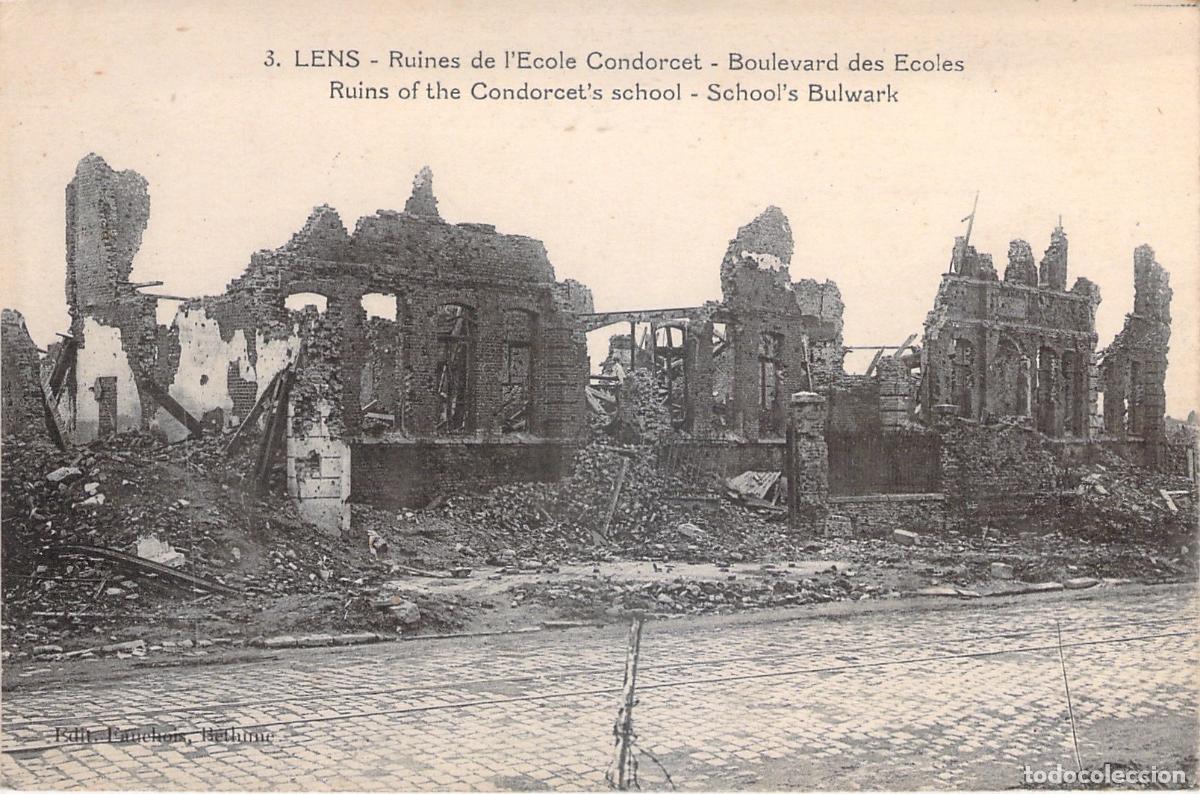 Postales: Postal de las Ruinas de la Escuela Condorcet en Lens, Francia