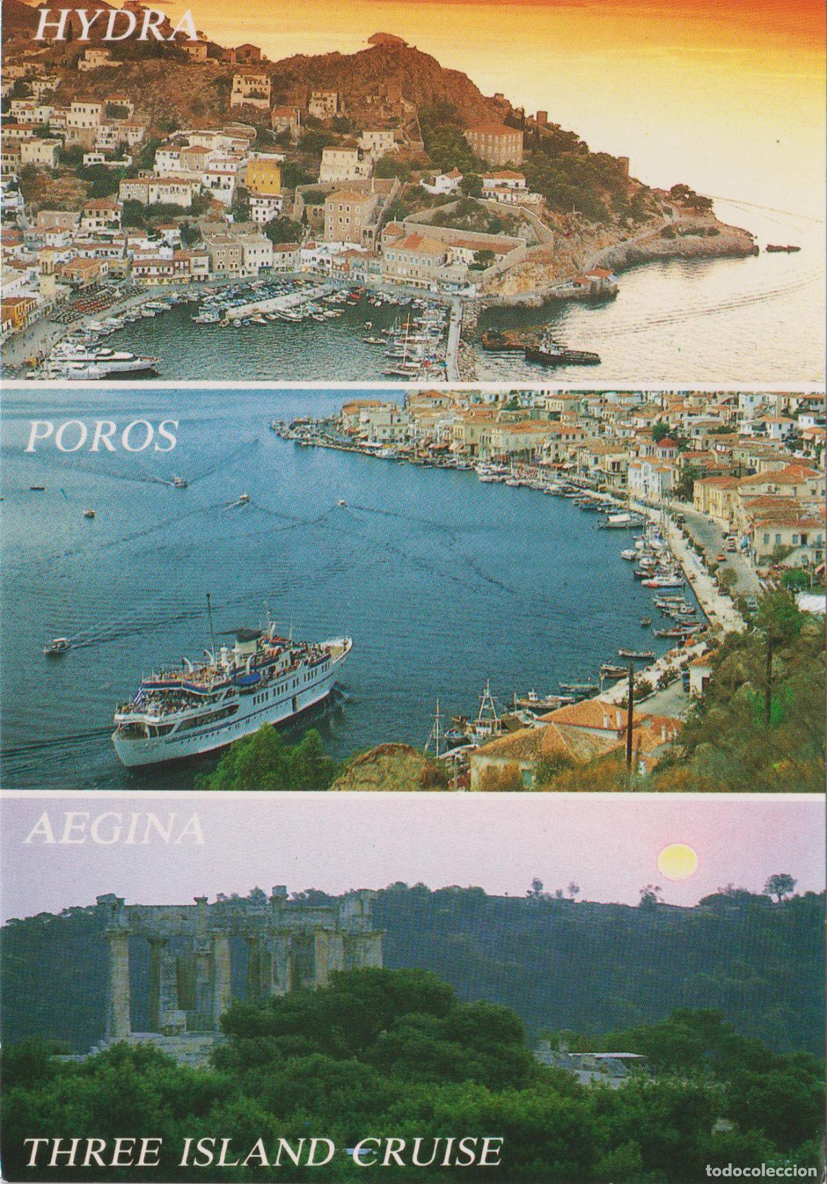 Postales: GRECIA, VARIAS VISTAS DE LAS ISLAS HYDRA, POROS Y AEGINA - EDITIONS HAITALIS N&ordm;508 - S/C