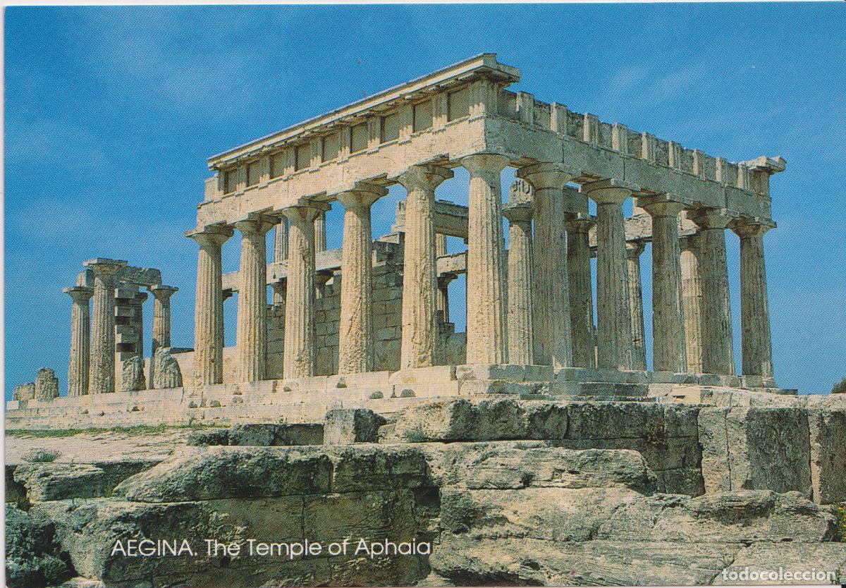 Postales: GRECIA, GOLFO SAR&Oacute;NICO, ISLA DE AEGINA, TEMPLO DE AFAYA - EDITIONS M.TOUMBIS N&ordm;5005 - S/C