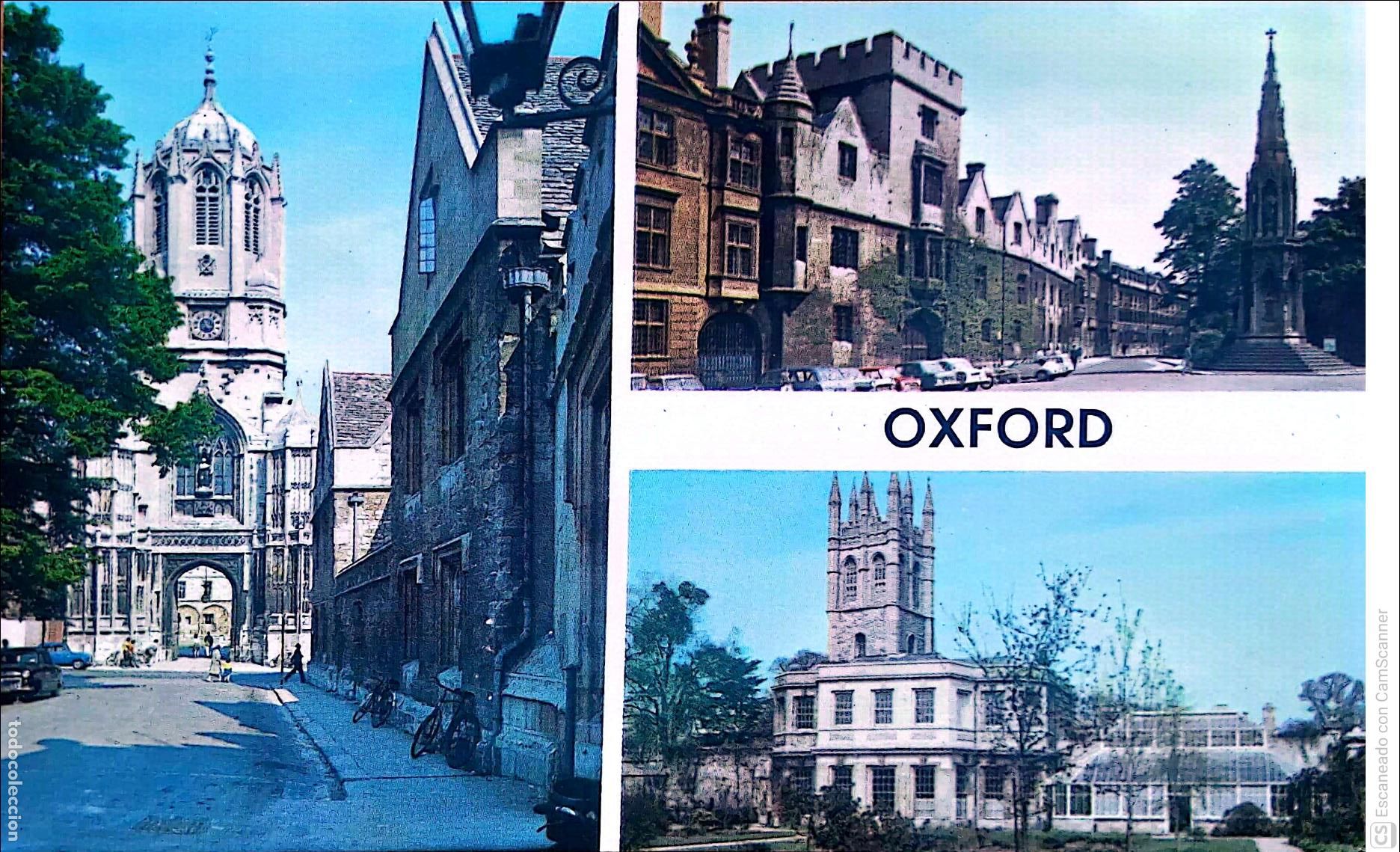 Postcards: Oxford. PLC10210 Vistas varias: Tom Tower, Balliol College y Botanic Gardens. Nueva. Color