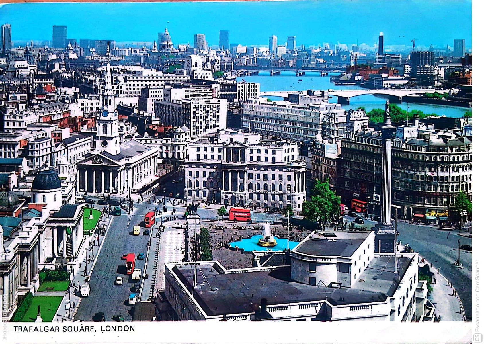 Postcards: Londres. PT9924 Trafalgar Square. Usada con sello. Color
