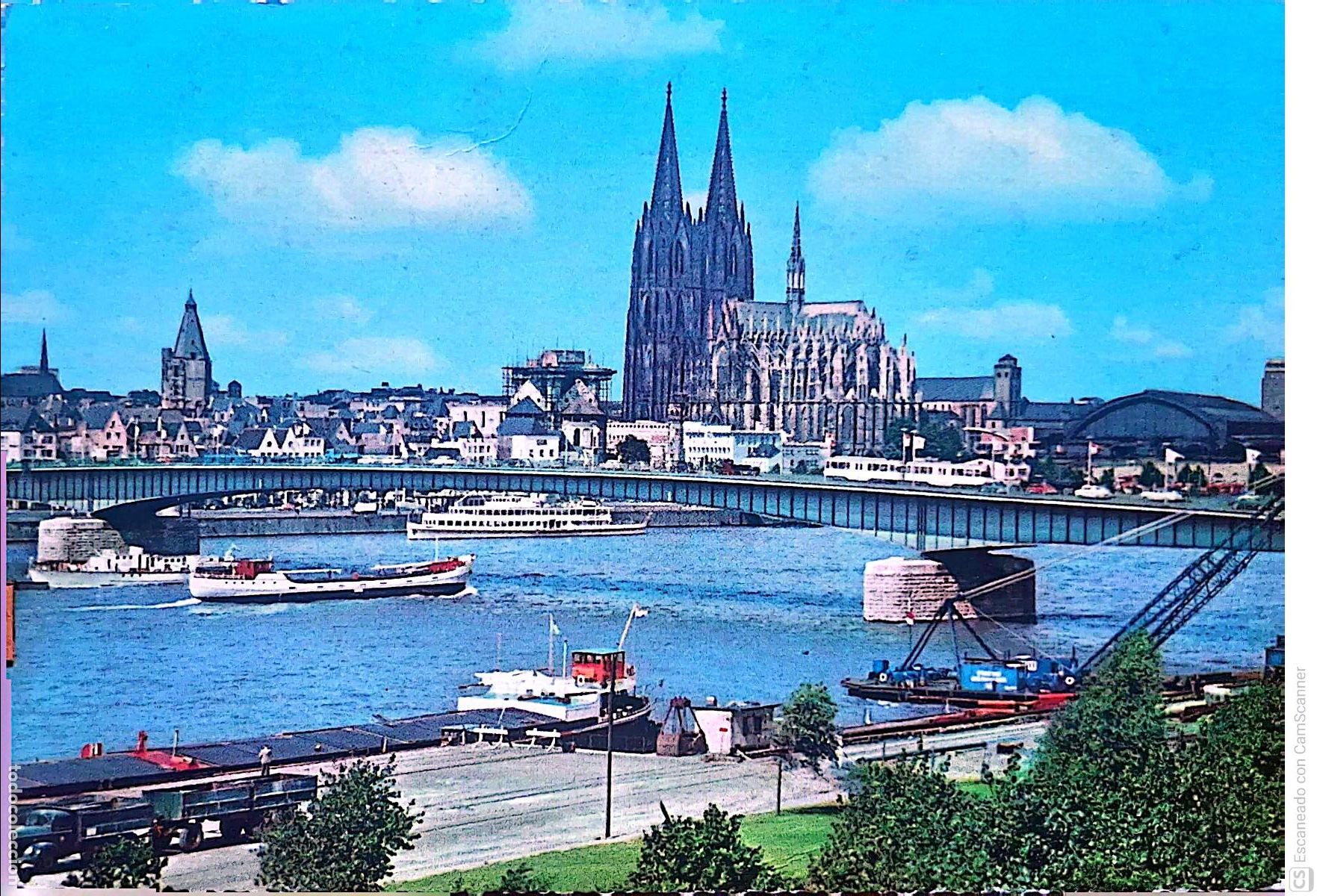 Postcards: Colonia. Catedral g&oacute;tica, en el centro de la ciudad. Usada con sello. Color