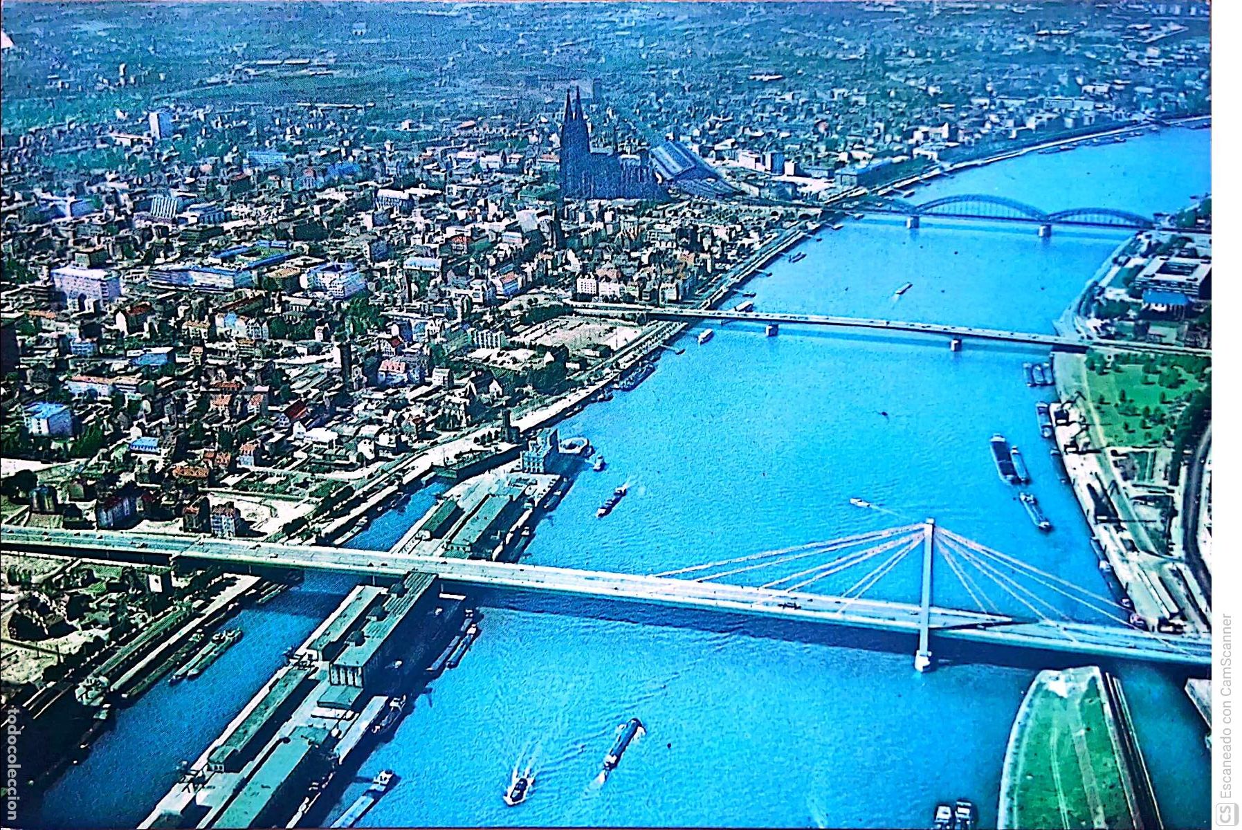 Postales: Colonia. 1738 Vista a&eacute;rea con los puentes. Nueva. Color