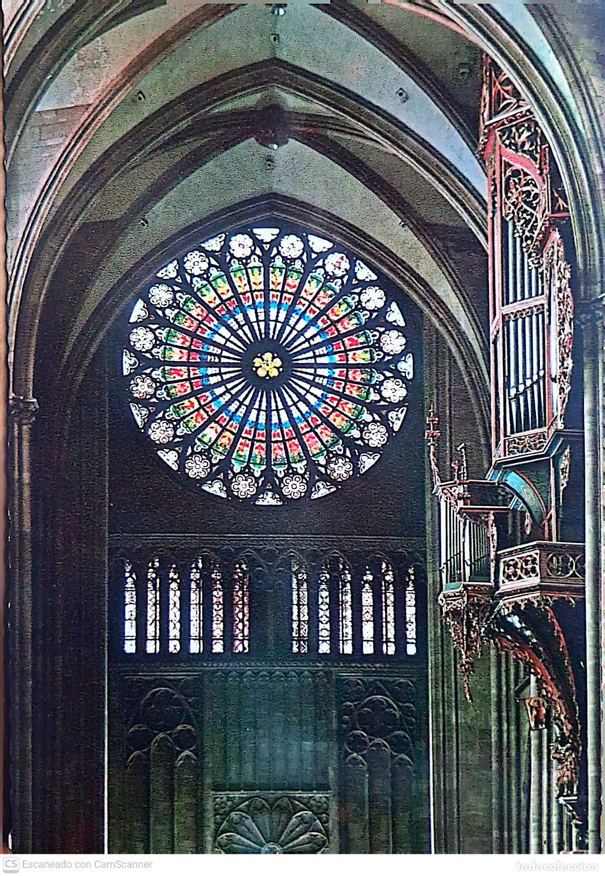 Postales: Estrasburgo. 8 A/C Catedral: Con su espectacular Roset&oacute;n y su majestuoso &oacute;rgano mayor. Nueva. ColorR