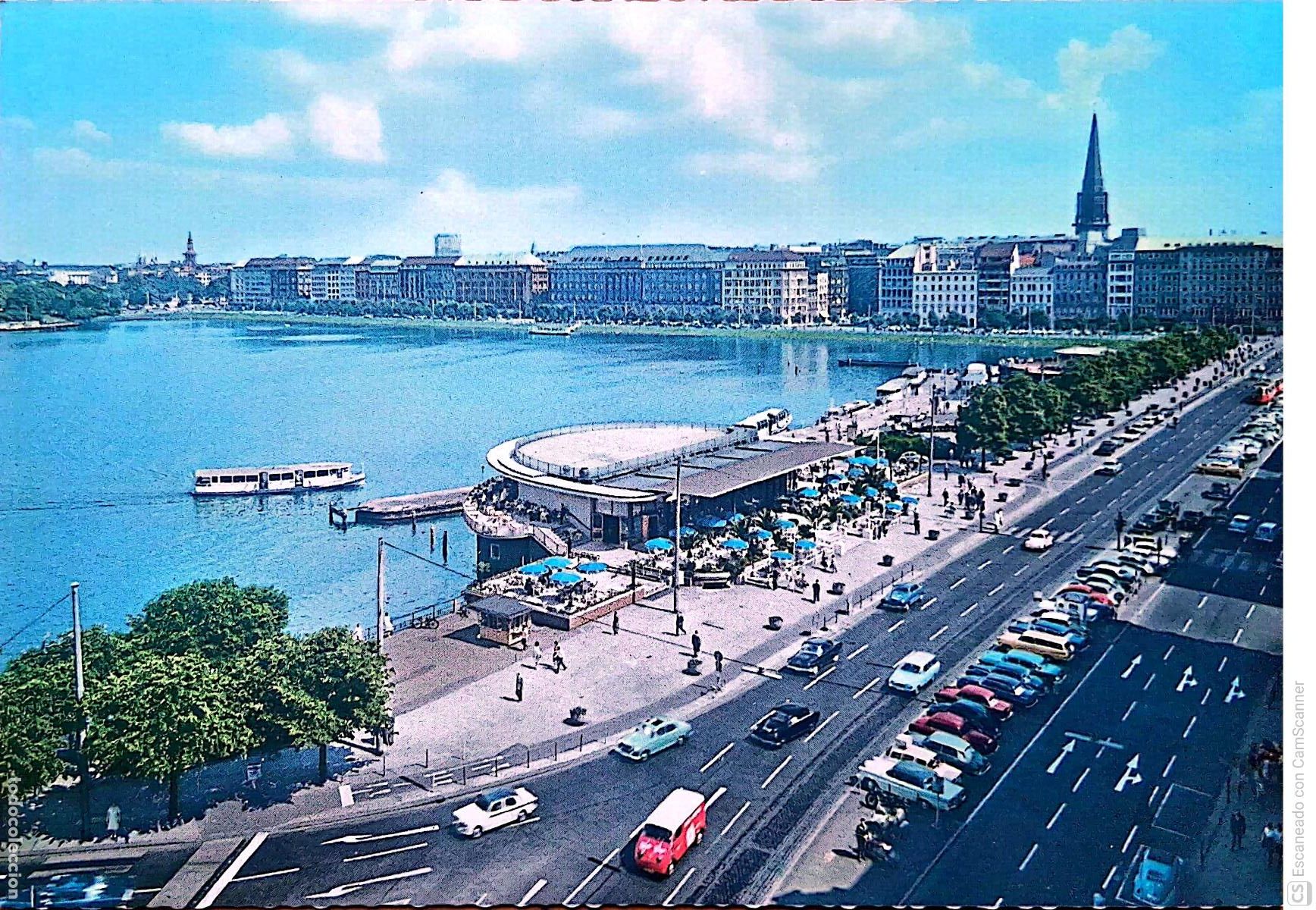 Postales: Hamburgo. 95 El Jungfernstieg es la famosa avenida hist&oacute;rica y paseo mar&iacute;timo situado en la orilla s