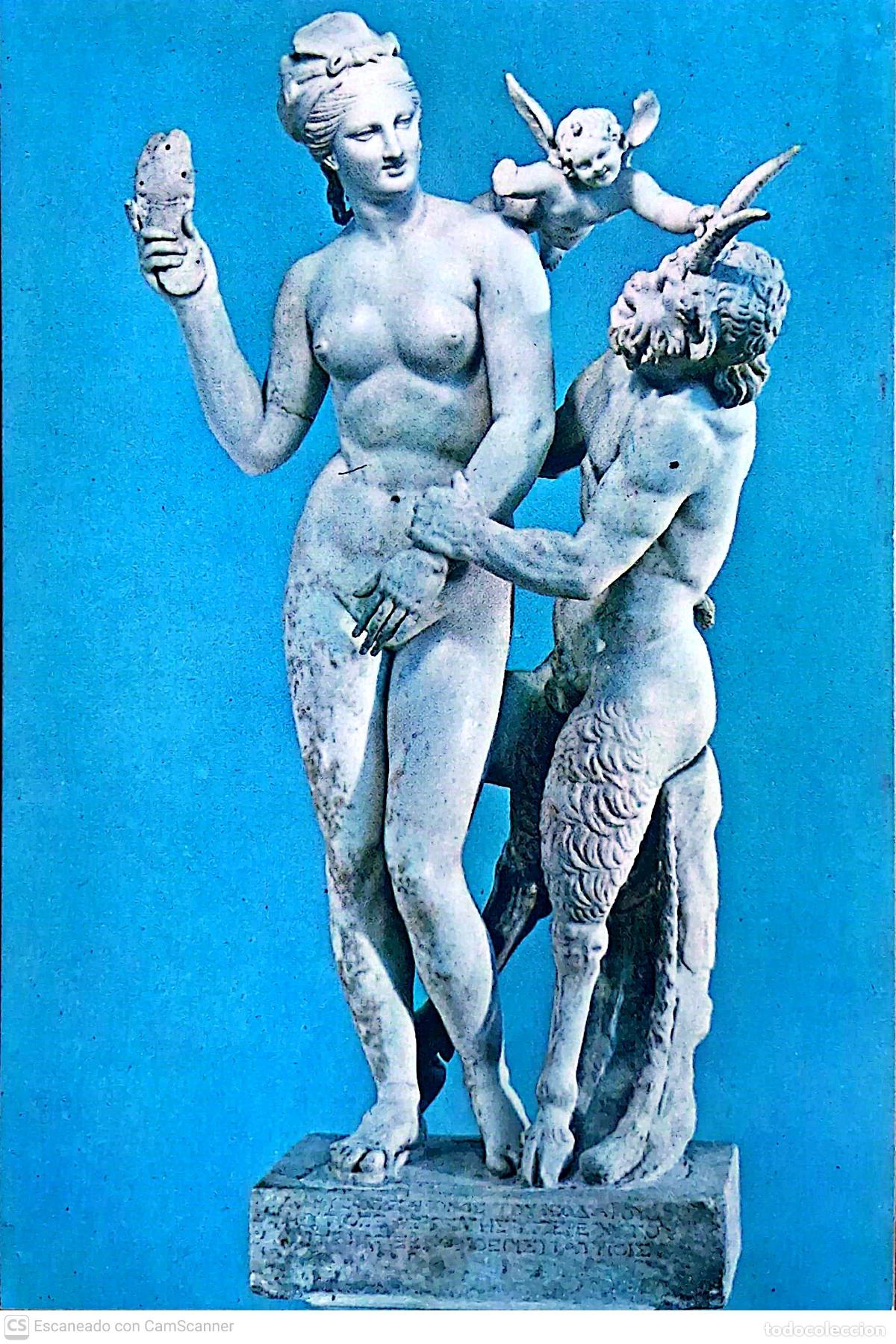 Postales: Atenas. Museo Nacional: Venus, Pan y Eros. Nueva. Color
