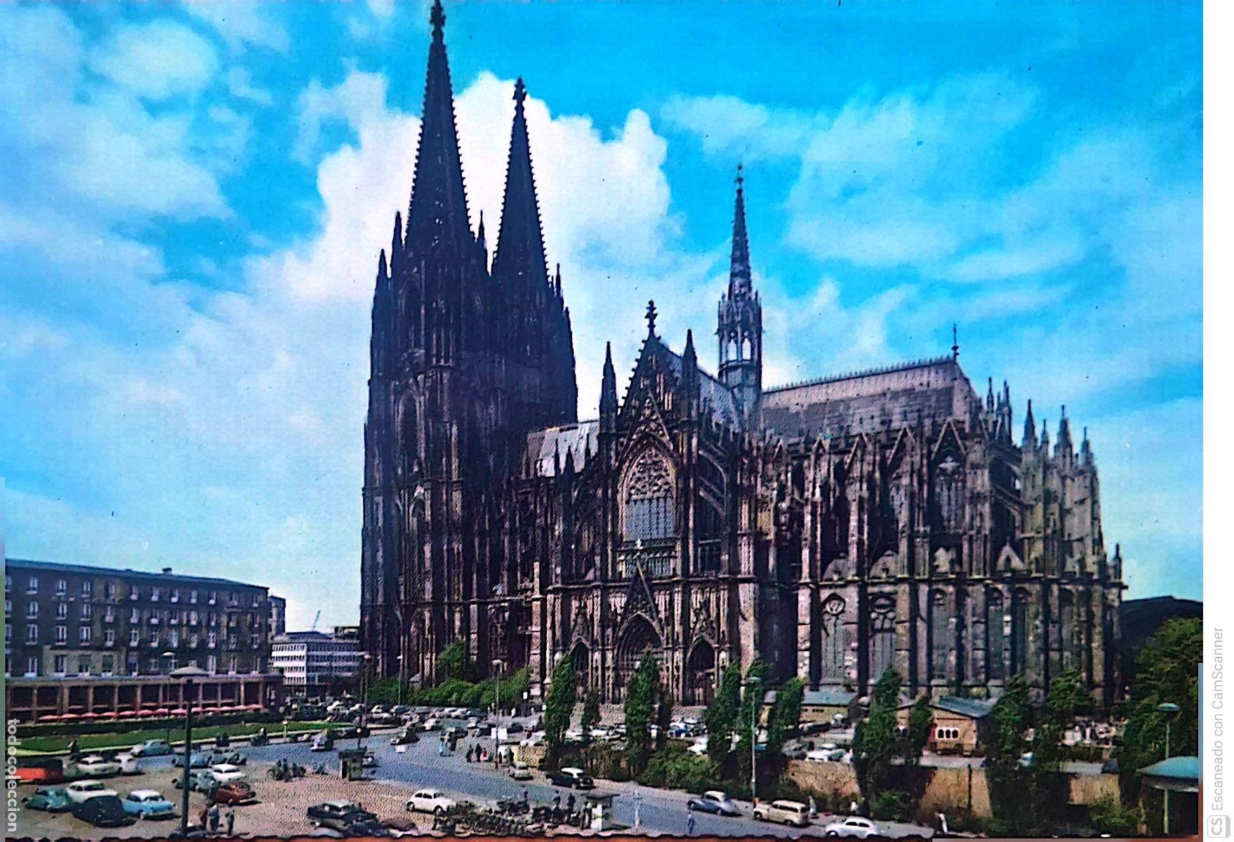 Postales: Colonia. Torres principales de la Catedral, con alturas de 157,22 y 157,18, con una diferencia de 4