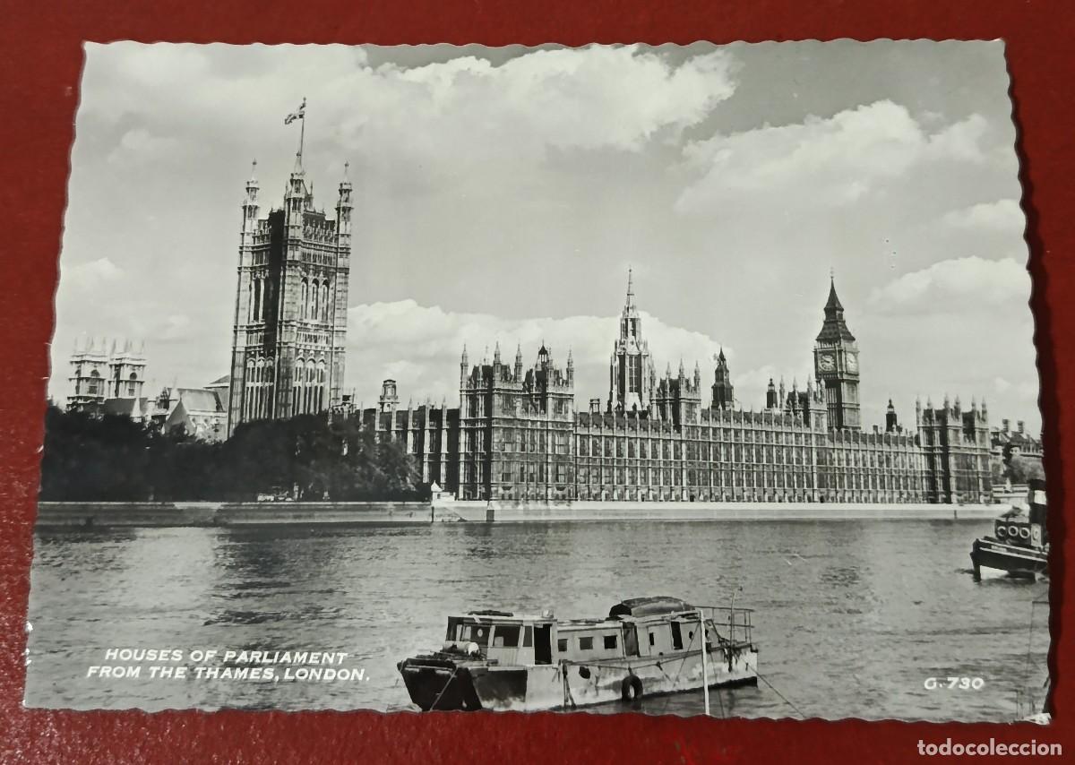 Postkarten: POSTAL BLANCO Y NEGRO PALACIO WESTMINSTER - R&Iacute;O T&Aacute;MESIS - TORRE VICTORIA - BIG BEN - LONDRES