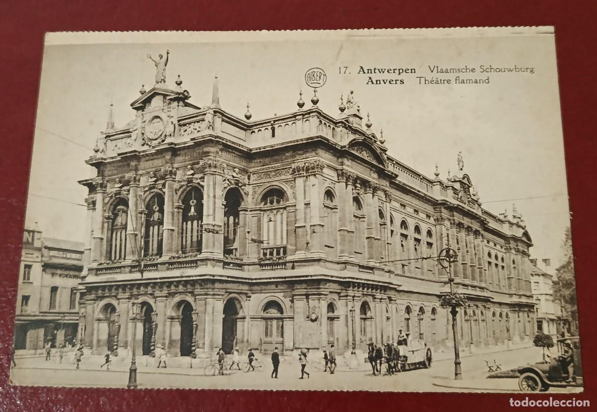 Postcards: POSTAL SEPIA VLAAMSCHE SCHOUWBURG - TEATRO FLAMENCO - AMBERES - B&Eacute;LGICA