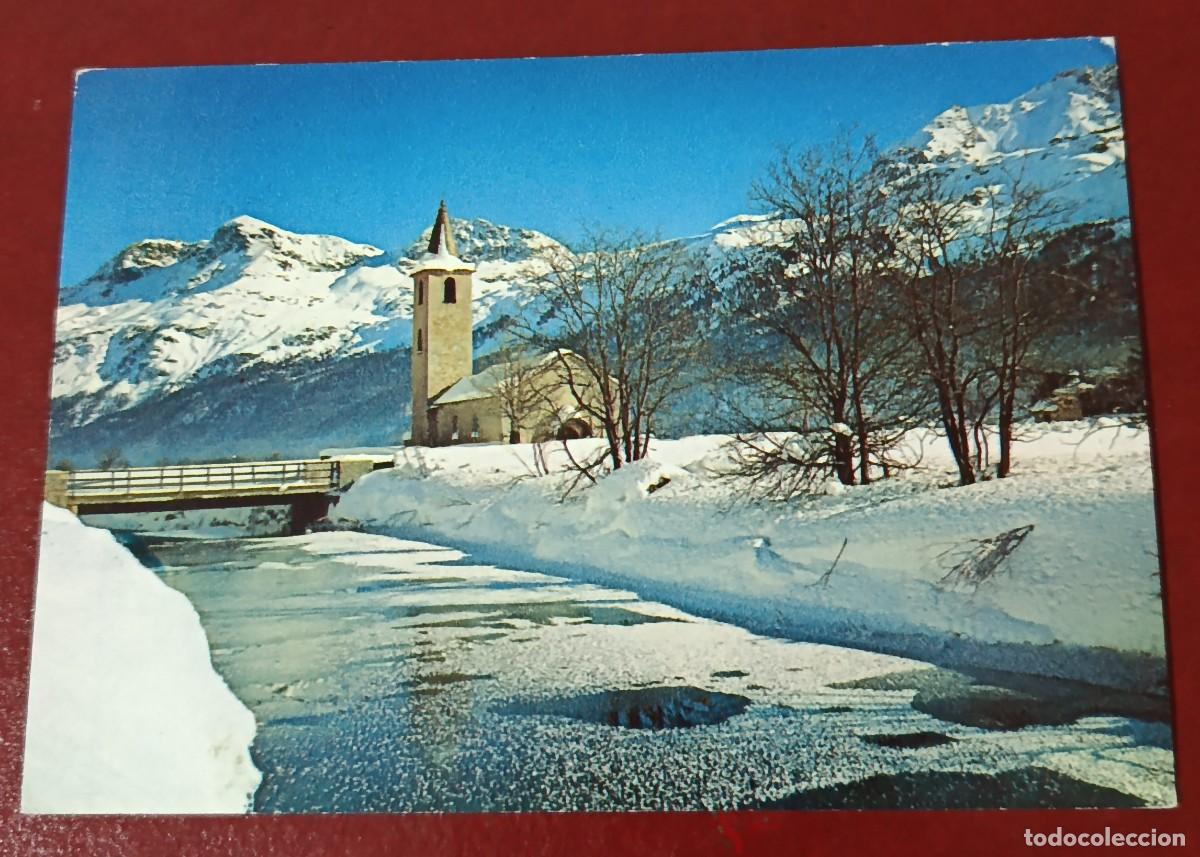 Cartes Postales: POSTAL FARMAC&Eacute;UTICA PARAFLEX - IGLESIA SAN LORENZO - VALLE ENGADINA - CANT&Oacute;N GRISONES - SUIZA