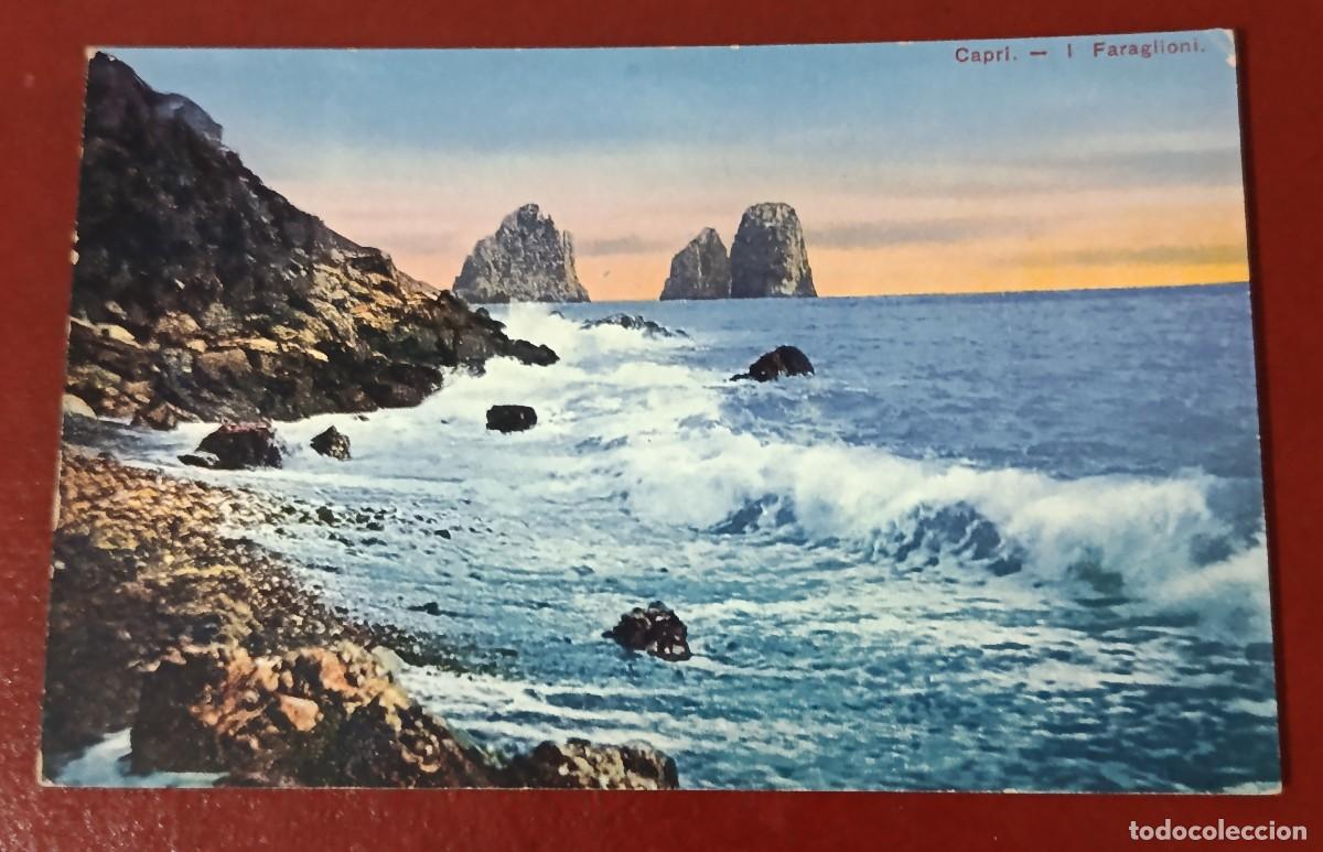Cartoline: TARJETA POSTAL PAISAJE COSTERO CON ACANTILADOS ROCOSOS FARAGLIONI E MAREGGIATA - ITALIA