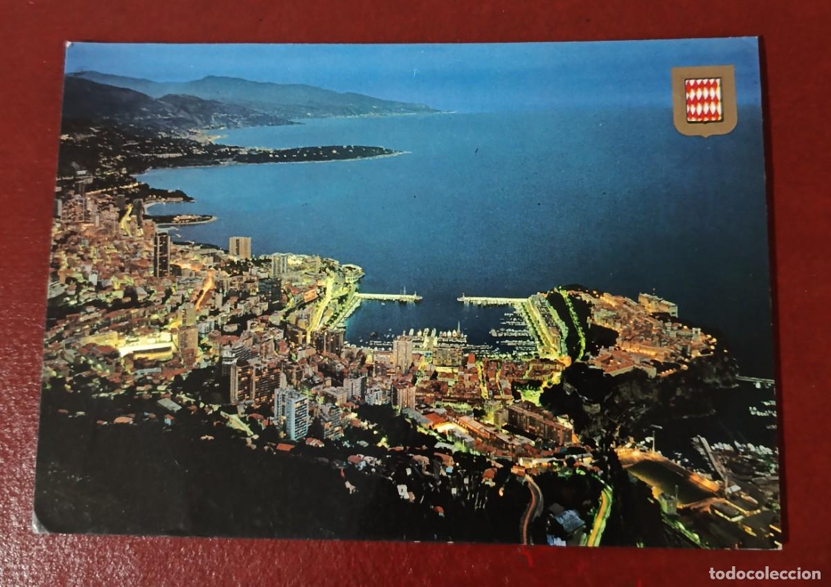 Postkarten: POSTAL VISTA NOCTURNA PANORAMICA COSTA Y PUERTO DE M&Oacute;NACO - MONTECARLO