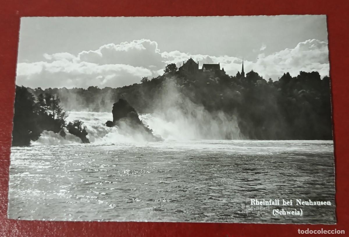 Cartes Postales: POSTAL BLANCO Y NEGRO CATARATAS DEL RIN CERCA DE NEUHAUSEN - SUIZA