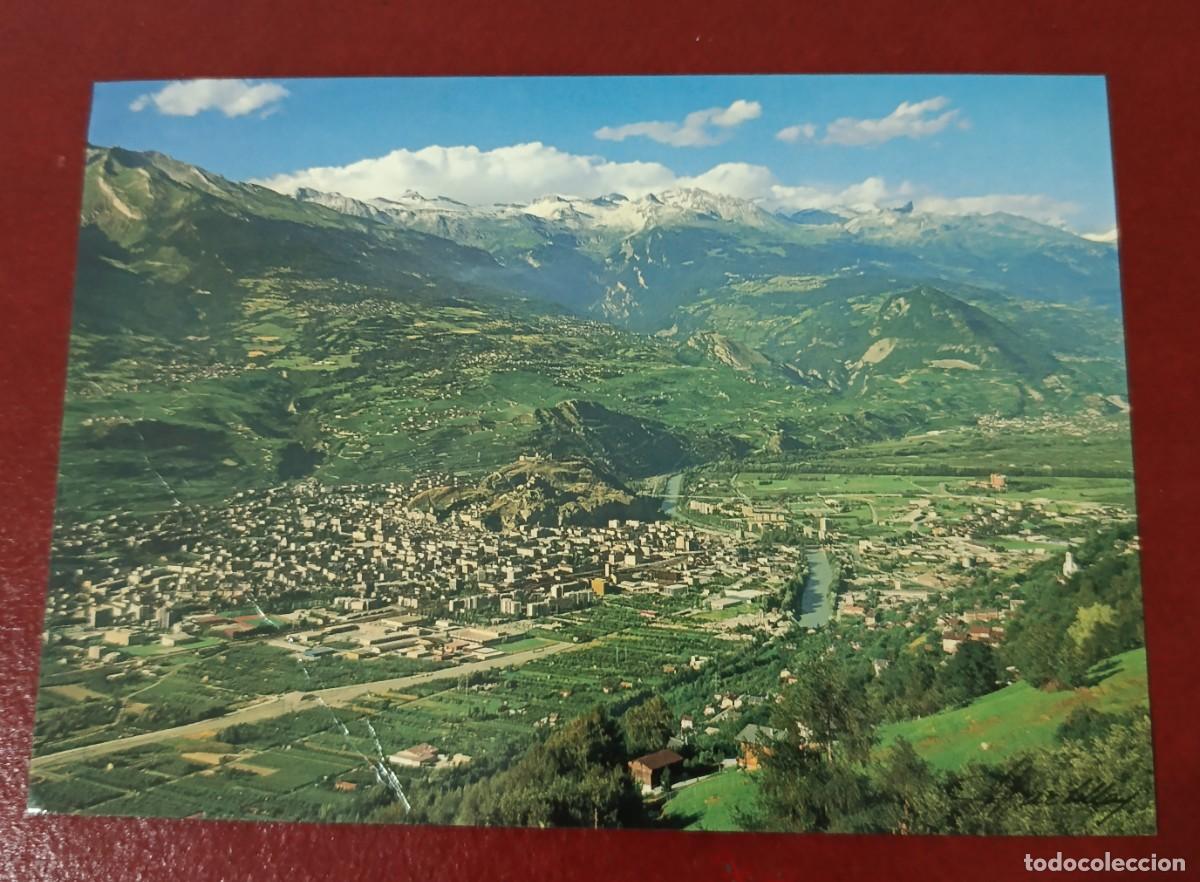 Postkarten: POSTAL VISTA PANORAMICA CIUDAD DE AOSTA - CUMBRES NEVADAS DE LOS ALPES - ITALIA