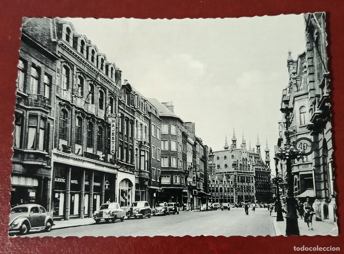 Cartes Postales: POSTAL BLANCO Y NEGRO CALLE BONDGENOTENLAAN EN LOVAINA - HOTEL MAJESTIC - B&Eacute;LGICA