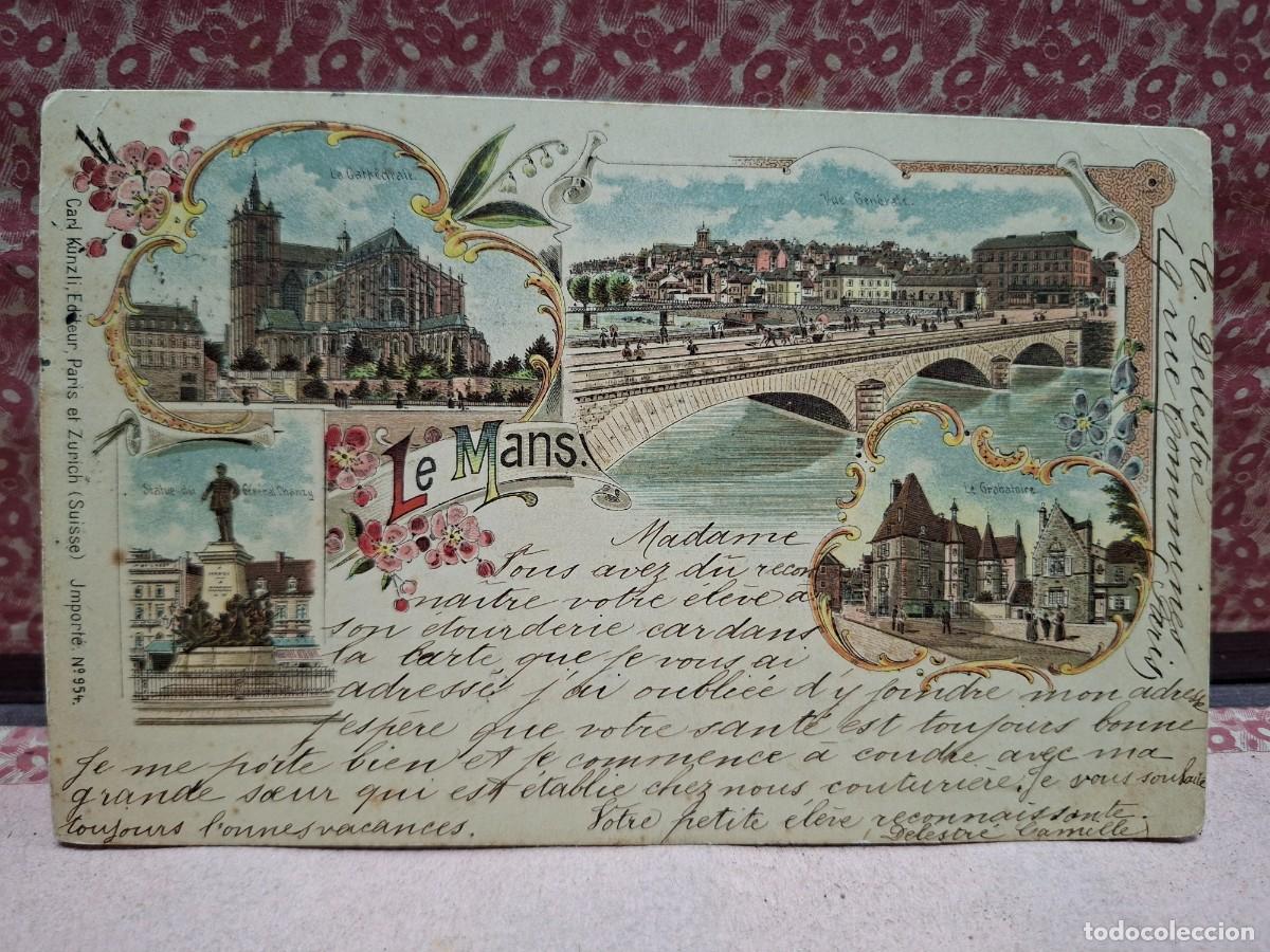 Postales: ANTIGUA POSTAL RECUERDO DE LE MANS FRANCIA 1904