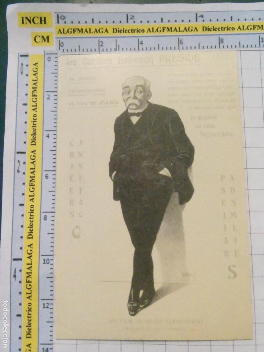 Postales: ANTIGUA POSTAL FACS&Iacute;MIL LA FRANCIA DE OTRO TIEMPO. M&Eacute;DICO POL&Iacute;TICO GEORGES CLEMENCEAU. 1035