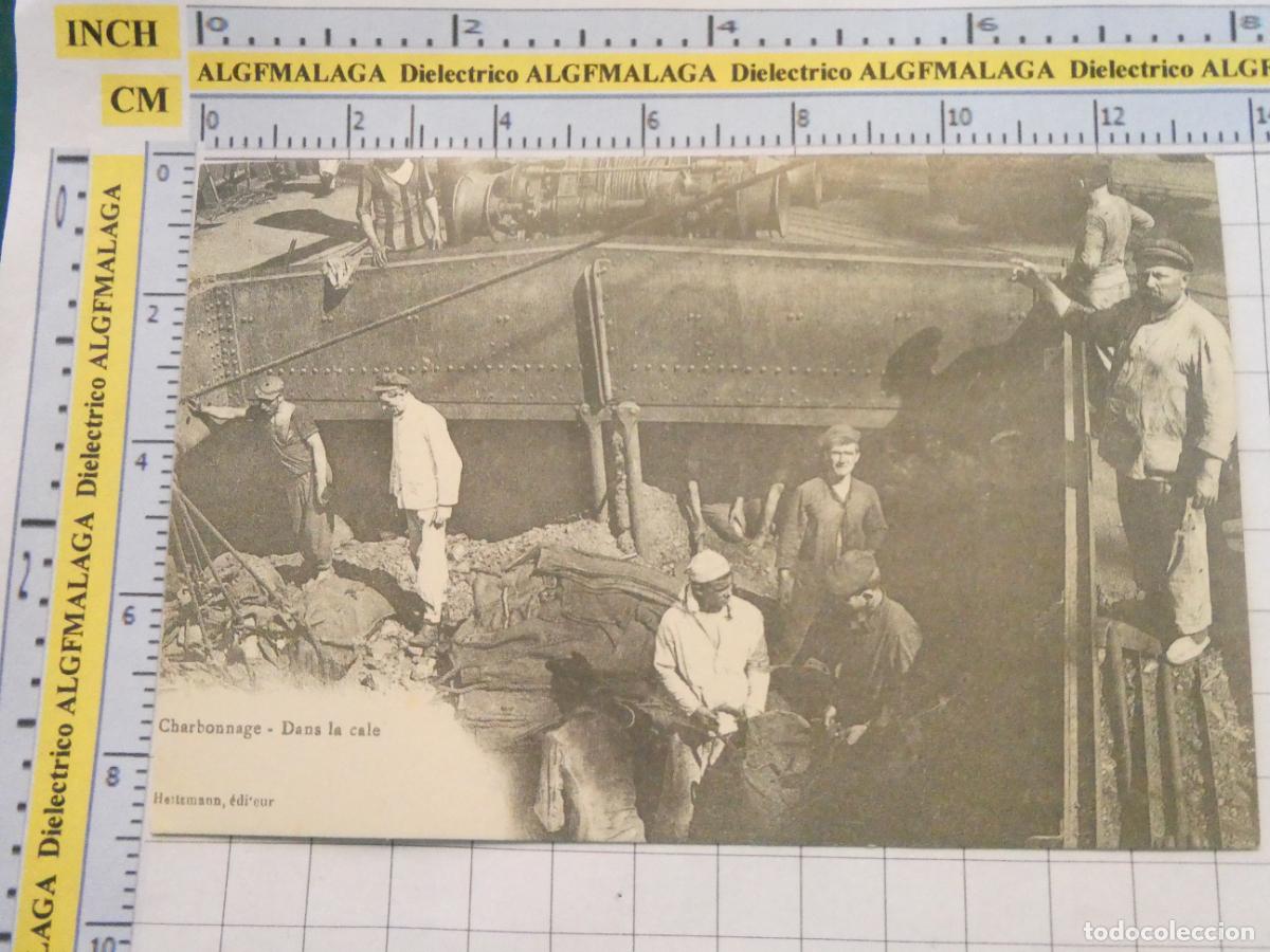 Postales: ANTIGUA POSTAL FACS&Iacute;MIL LA FRANCIA DE OTRO TIEMPO. BARCOS CARB&Oacute;N CHARBONNAGE DANS LA CALE. 1042