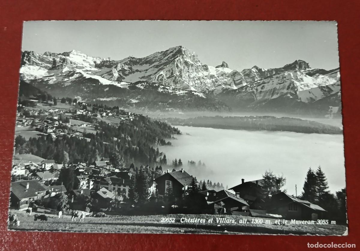 Postcards: POSTAL BLANCO Y NEGRO CHESIERES Y VILLARS - ALPES SUIZOS