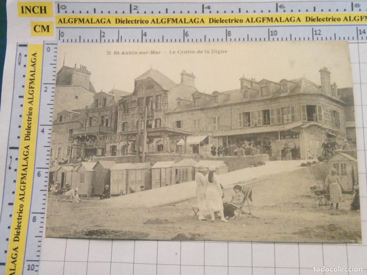 Postales: ANTIGUA POSTAL FACS&Iacute;MIL LA FRANCIA DE OTRO TIEMPO. ST AUBIN SUR MER LE CENTRE DE LA DIGUE. 1047