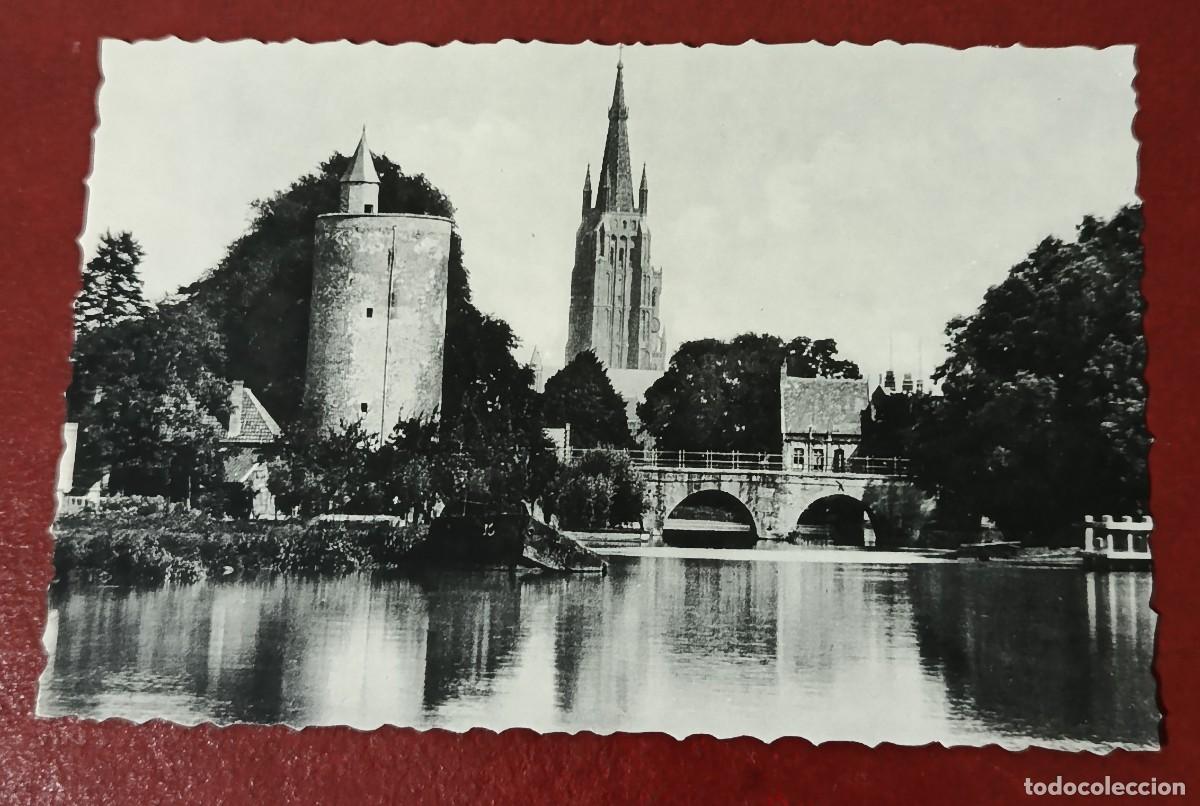 Postcards: POSTAL BLANCO Y NEGRO LAGO DEL AMOR - TORRE DE LA P&Oacute;LVORA - BRUJAS - BELGICA