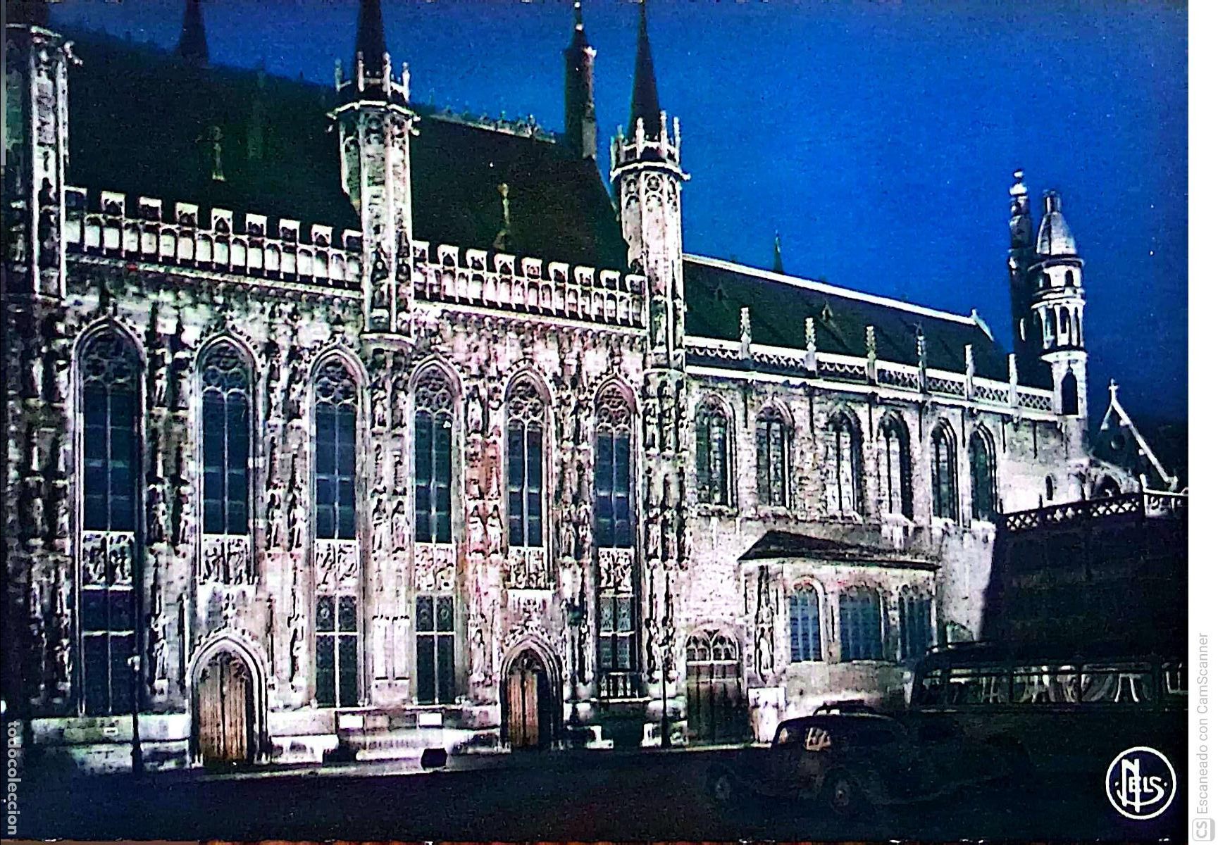 Postales: Brujas (B&eacute;lgica). 2 Ayuntamiento y Bas&iacute;lica de la Santa Sangre, es una de las joyas religiosas y arq