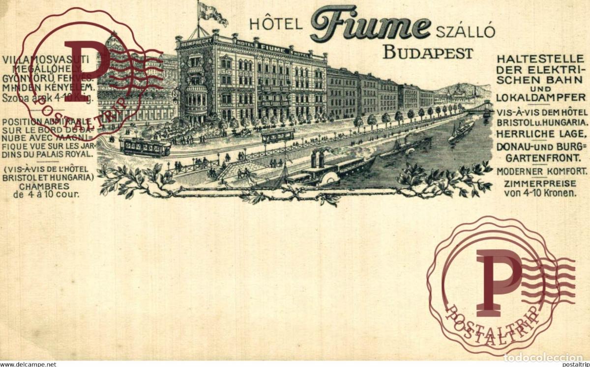 Cartoline: HOTEL FIUME SZALLO BUDAPEST HUNGRIA HUNGARY. Ungheria