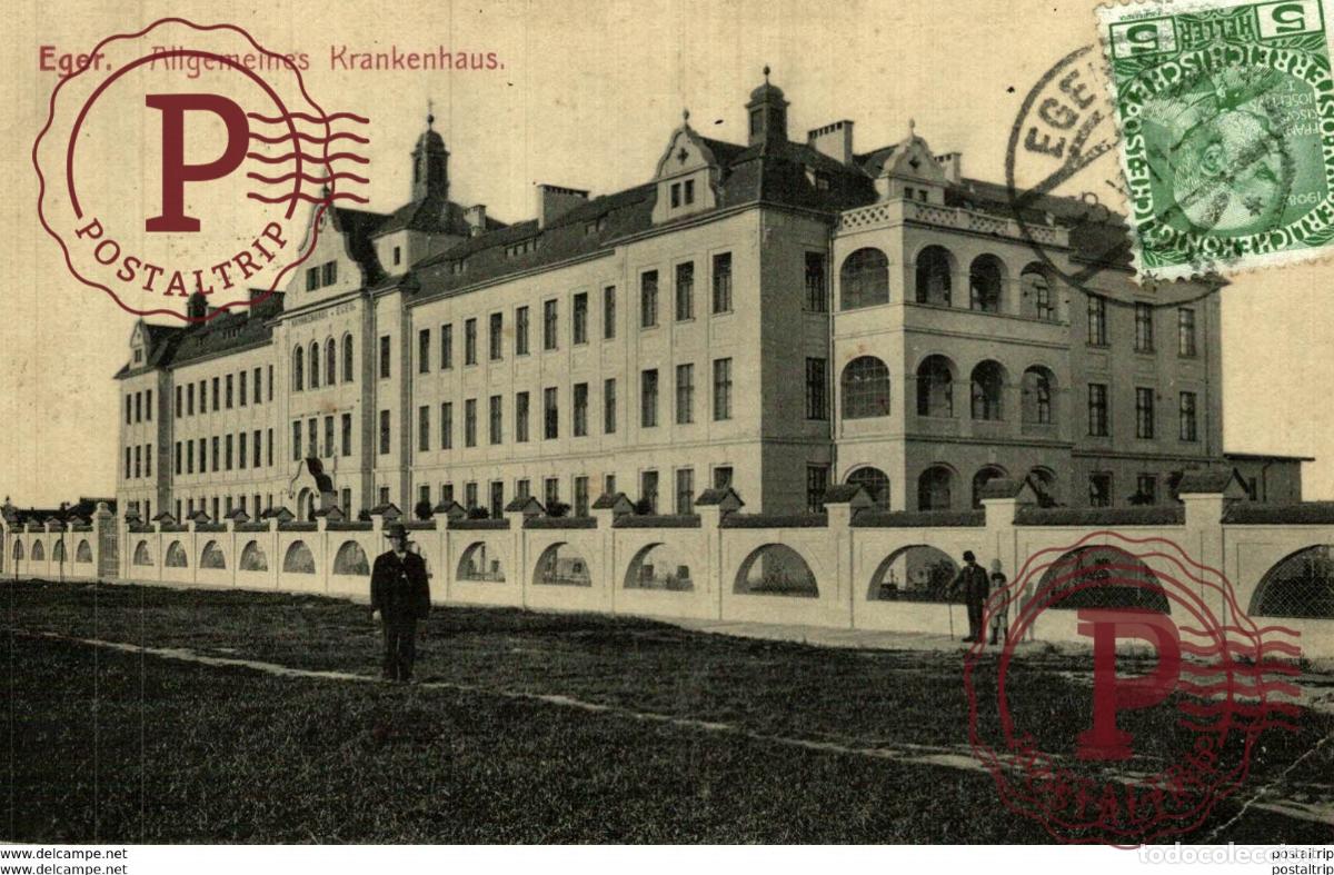 Postales: EGER ALLGEMEINES KRANKENHAUS see right under corner