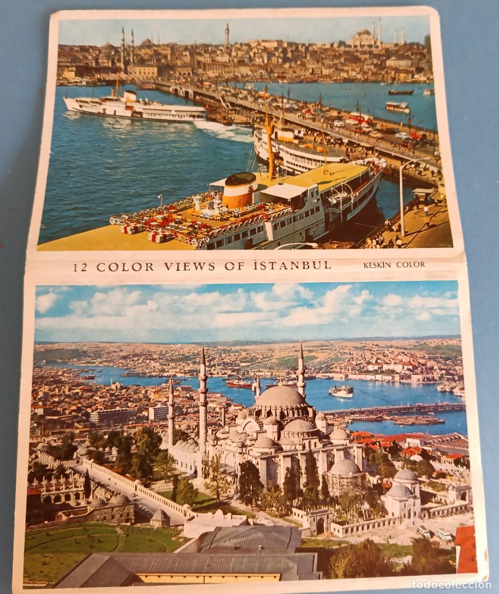 Cartes Postales: DESPLEGABLE POSTAL 12 COLOR VIEWS OF ESTAMBUL - KESKIN COLOR - TURQU&Iacute;A 1950