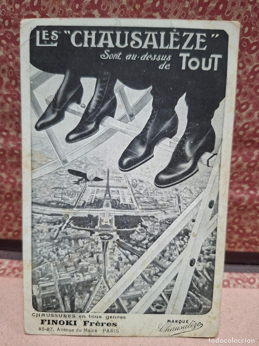 Postales: ANTIGUA POSTAL PUBLICIDAD ZAPATOS CALZADO FINOKI HERMANOS PARIS FRANCIA