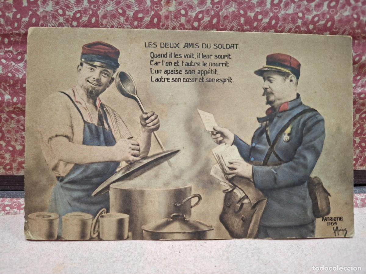Postales: ANTIGUA POSTAL COMICA MILITAR COCINERO Y CARTERO FRANCIA