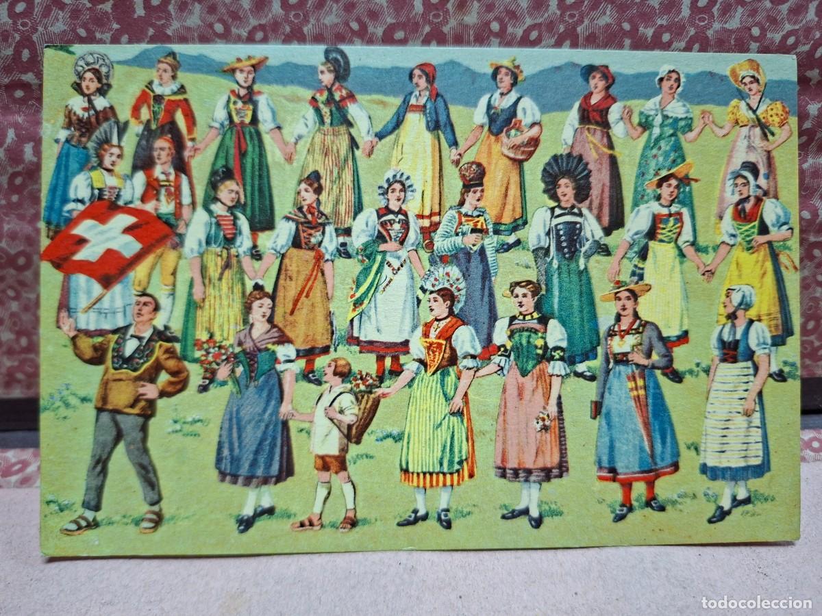 Postales: ANTIGUA POSTAL TRAJES TRADICIONALES SUIZOS SUIZA