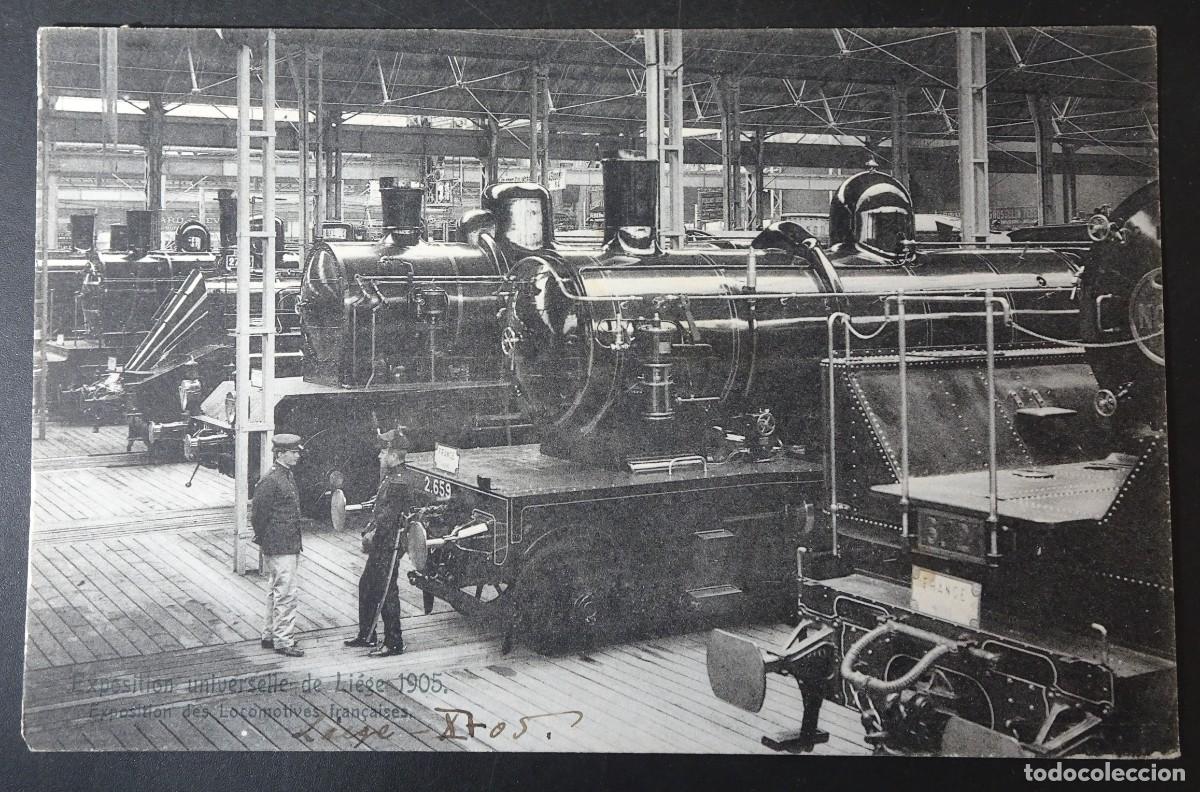 Cartoline: ANTIGUA POSTAL CPA, EXPO UNIVERSAL LIEJA 1905, TRENES LOCOMOTORAS, SIN DIVIDIR, VER FOTOS