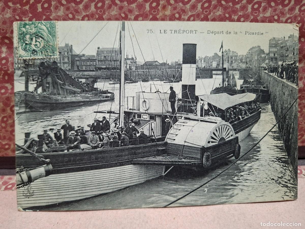 Postales: ANTIGUA POSTAL BARCO PICARDIE LE TREPORT FRANCIA