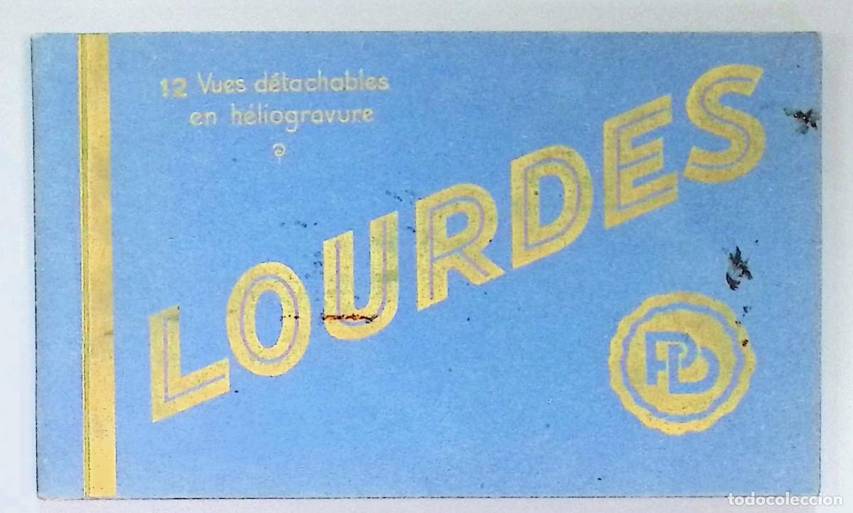 Postales: Lourdes. 12 vues d&eacute;tachables en h&eacute;liogravure.P. Doucet, Lourdes (Francia), [ca. 1930-1950].