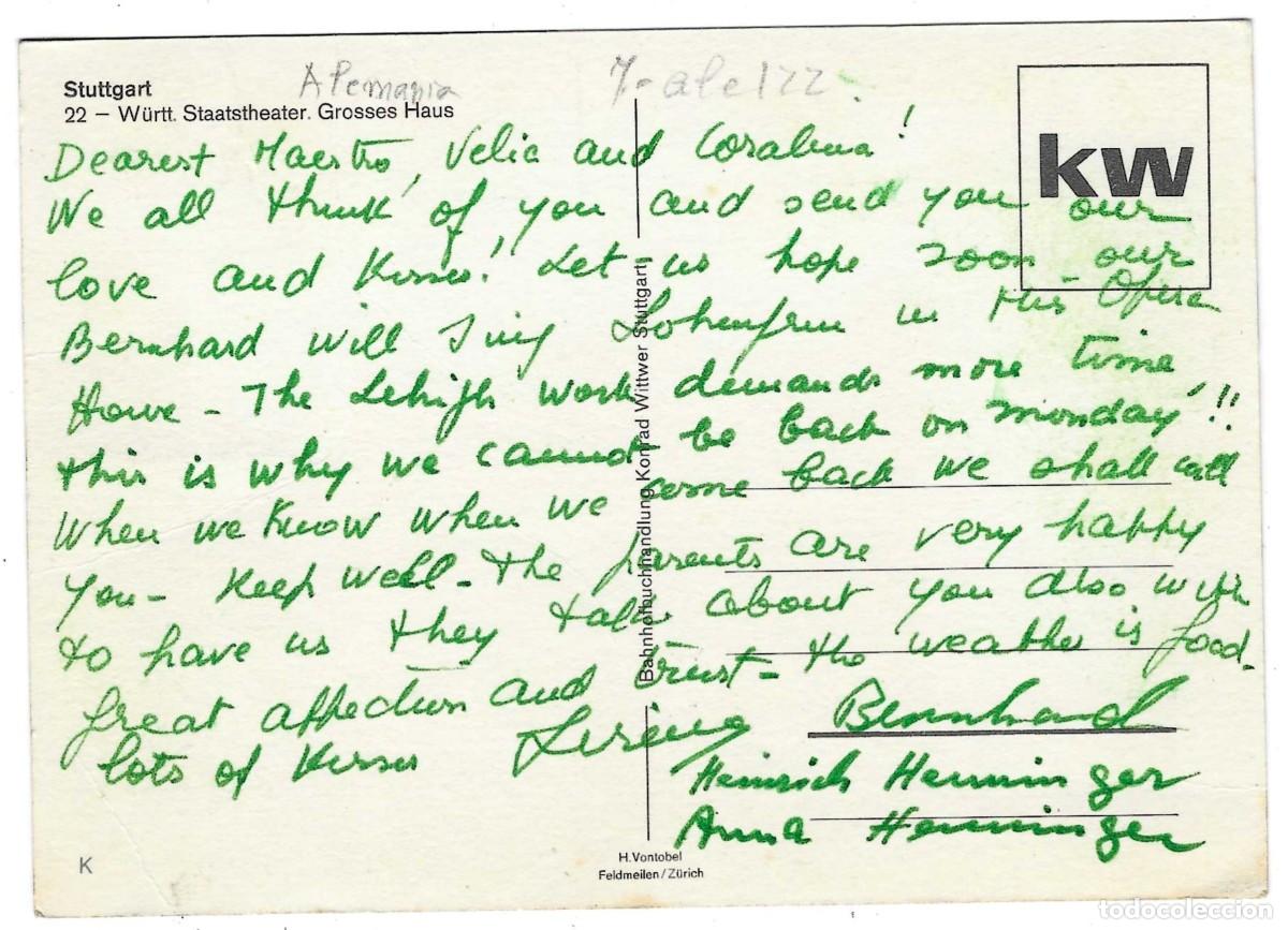 Postales: Postal Alemania. Stuttgart. ref. 7-ale122 - Foto 2