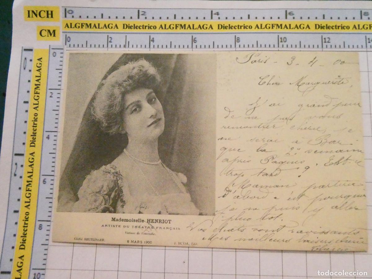 Postales: ANTIGUA POSTAL FACS&Iacute;MIL LA FRANCIA DE OTRO TIEMPO. MUJER ACTRIZ TEATRO MADEMOISELLE HENRIOT 3074
