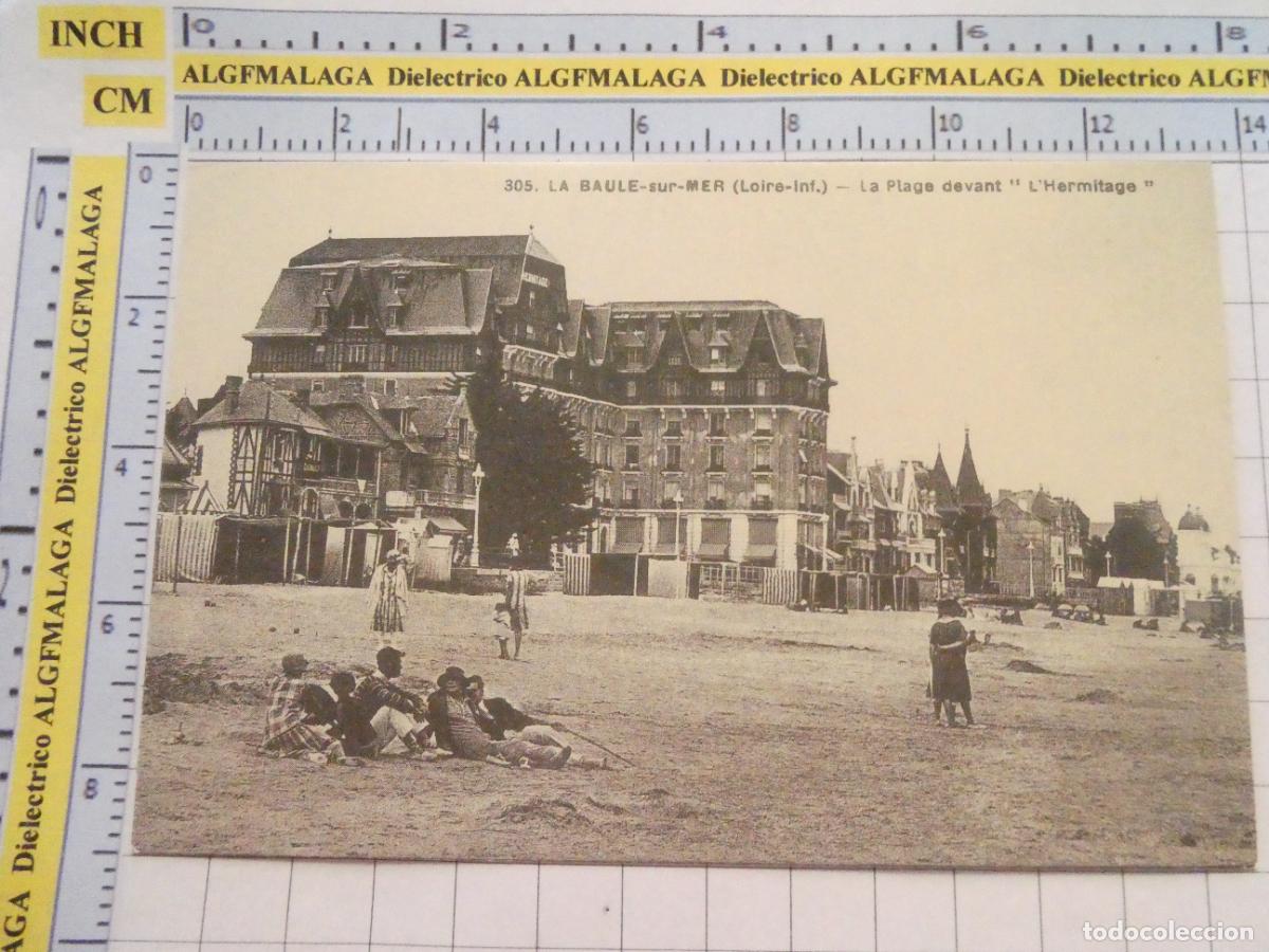 Postales: ANTIGUA POSTAL FACS&Iacute;MIL LA FRANCIA DE OTRO TIEMPO. LA BAULE SUR MER LA PLAGE L'HERMITAGE 3078