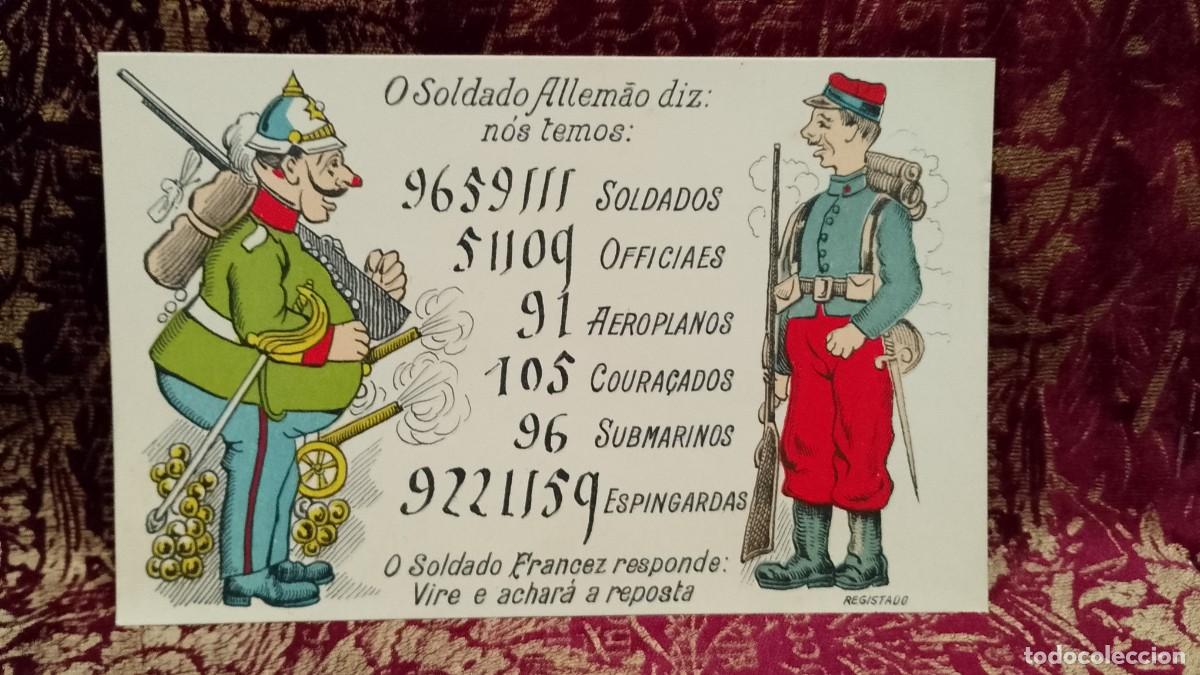Postales: Bilhete Postal O Soldado Alem&atilde;o diz: o Soldado Francez responde