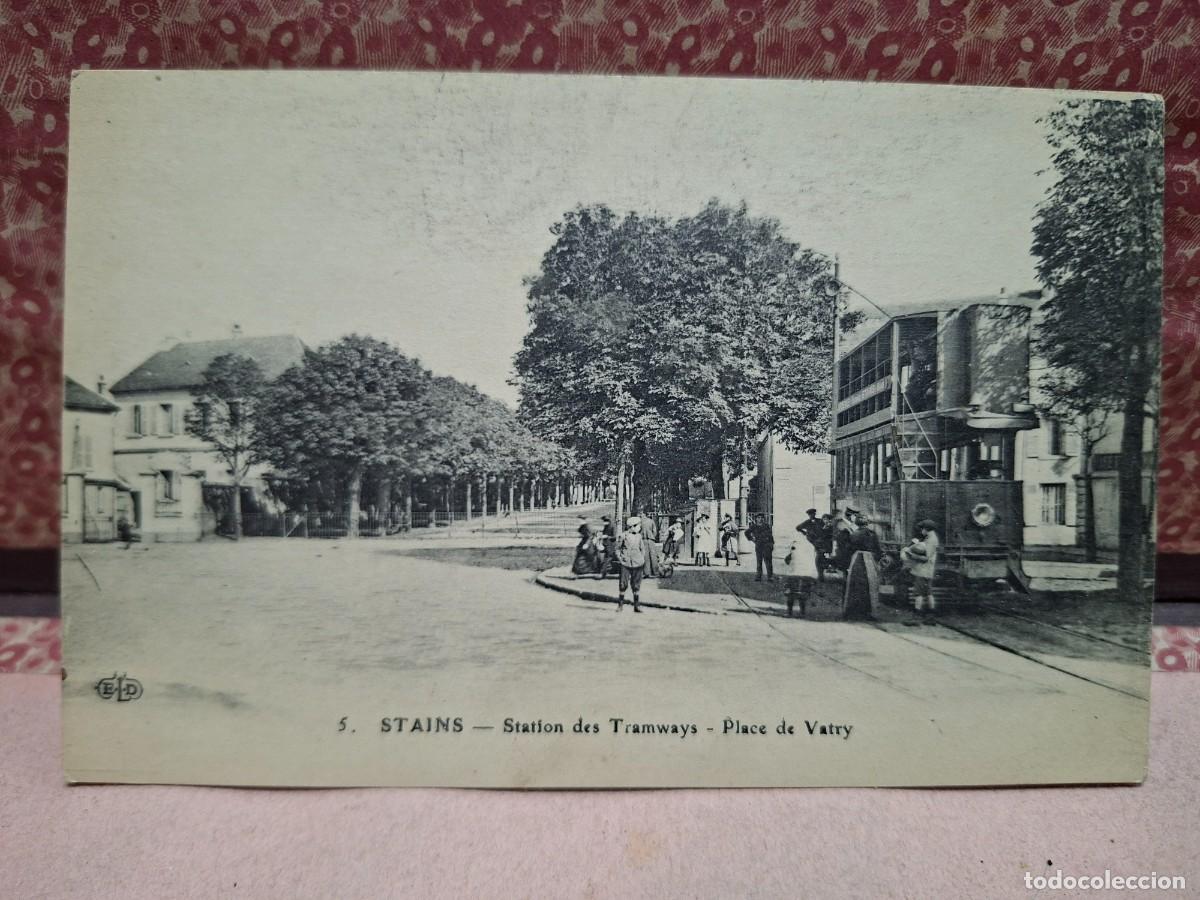 Postkarten: ANTIGUA POSTAL STAINS ESTACION DE TRANVIA FRANCIA