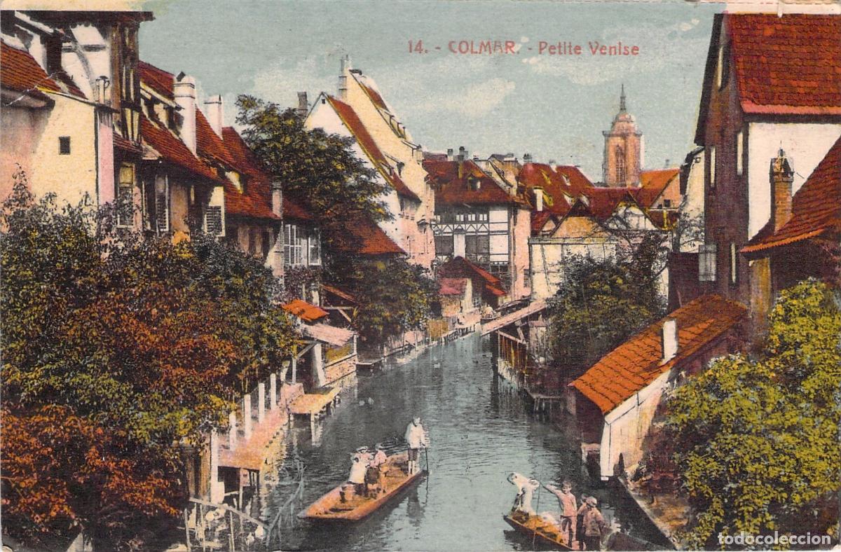 Cartoline: Postal de Colmar, Petite Venise, arquitectura alsaciana en el canal
