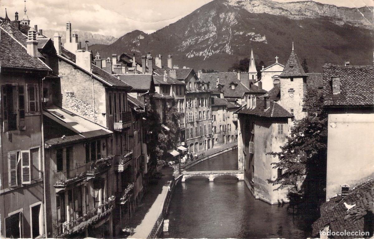 Postkarten: Postal de los Canales y Casco Antiguo de Annecy, Francia
