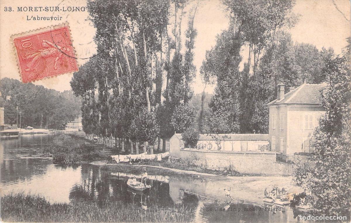 Postkarten: Postal de L'abreuvoir en Moret-sur-Loing, Francia