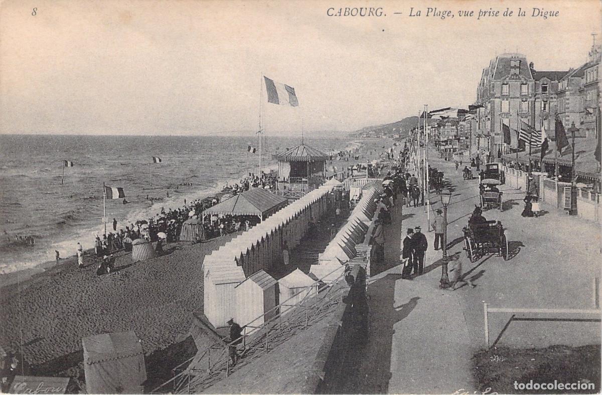 Postcards: Postal de Cabourg, vista de la playa y el paseo mar&iacute;timo