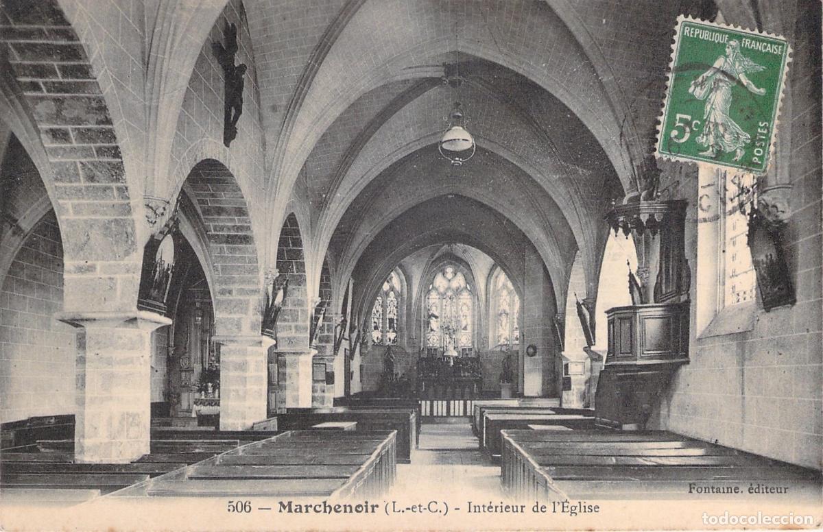 Postcards: Postal de Marchenoir Interior de la Iglesia Loir-et-Cher Francia