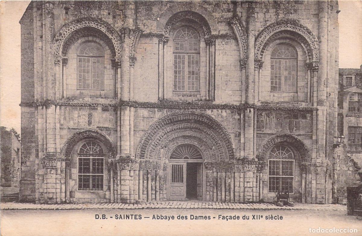 Cartoline: Postal de la fachada de la Abbaye aux Dames en Saintes
