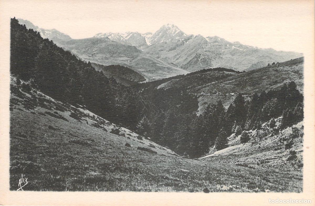Cartoline: Postal de los Pirineos, vista del Pic du Midi desde el Col d'Aspin