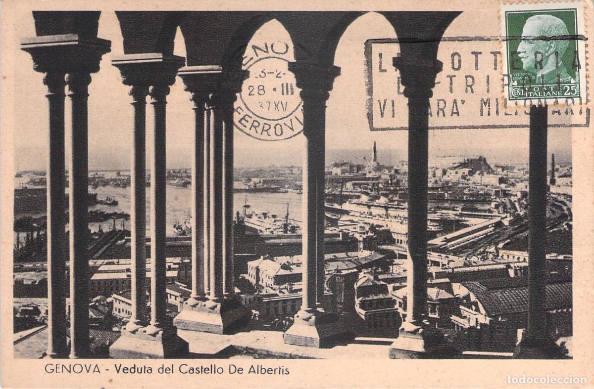 Postais: Postal de G&eacute;nova, vista desde el Castello D'Albertis hacia el puerto
