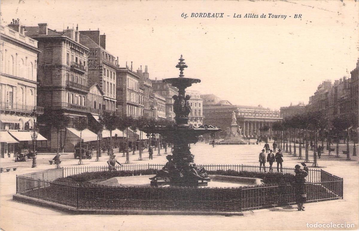 Postkarten: Postal de Bordeaux, Les All&eacute;es de Tourny y fuente central