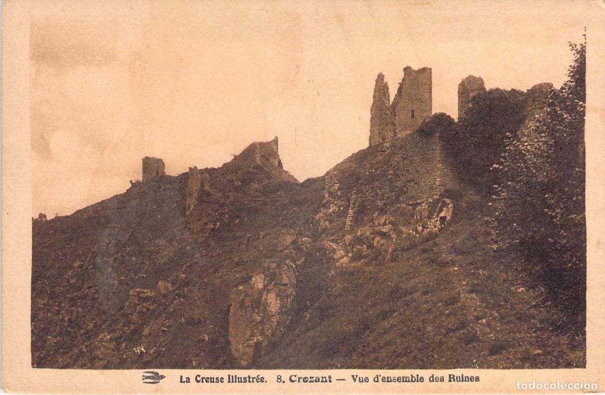 Postkarten: Postal de las Ruinas del Castillo de Crezant en Francia